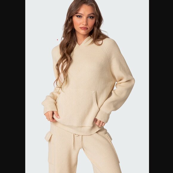 Edikted Wynter Oversized Knit Hoodie and Pants Set - Picture 1 of 4